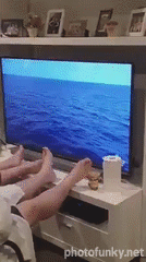 couple, télévision, confinement, apéro pieds dans l'eau