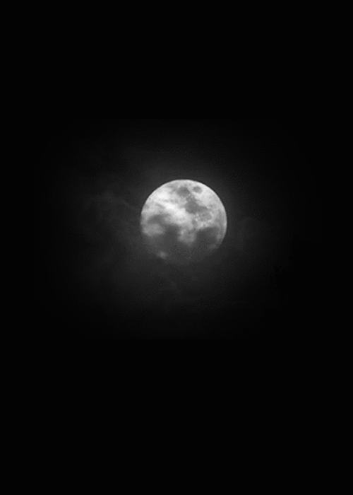 pleine lune, nuit noire, nuages