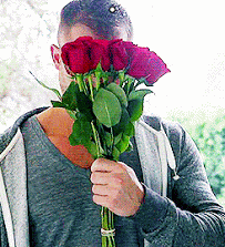 homme, bouquet de roses, fleurs, sexy, romantique