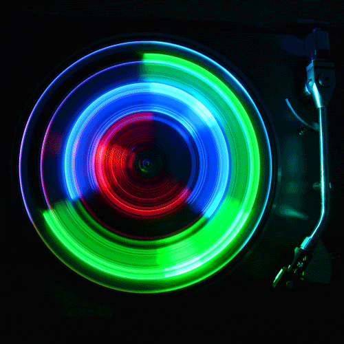 dj platine vinyles tourne disques neon Image, animated GIF