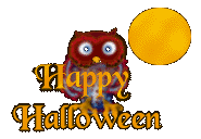 halloween, chouette, texte happy halloween