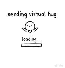 sendind virtual hug, loading, envoyer un calin virtuel