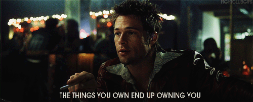 brad pitt, fight club, the things you own end up owning you