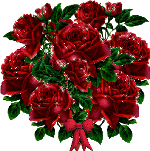 bunch of red roses, bouquet de roses rouges