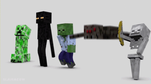 minecraft, daves march, slamacow, creeper, enderman, zombie, dave, spider, skeleton
