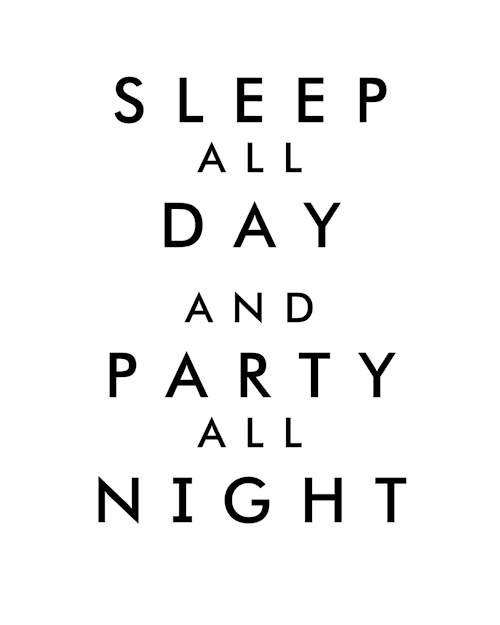 sleep all day and party all night, texte, text