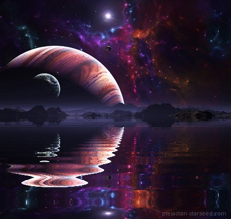 planetes, reflet dans l eau, espace