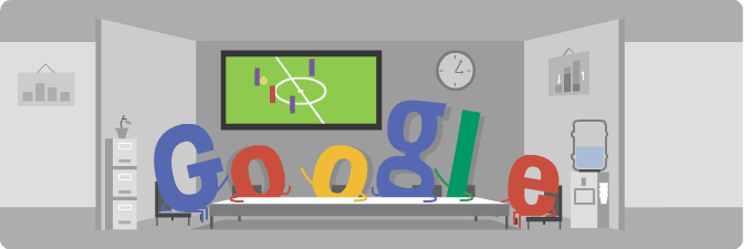 logo google, match de foot, bureau, travail