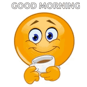 good morning, emoji, café