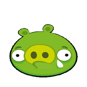 cochon vert, sad, angry birds