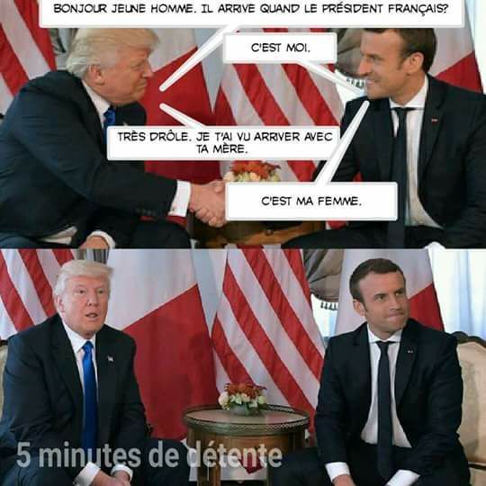 president francais, macron, trump, americain, brigitte, meme