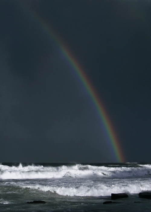 vague, eau, mer, ocean, arc en ciel, rainbow
