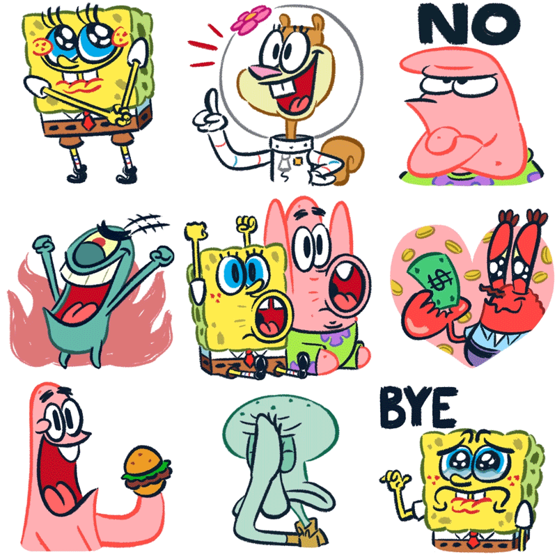 stickers, spongebob, bob l'éponge