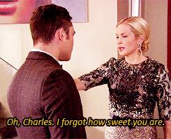 gossip girl, lily, chuck, oh charles i forgot how sweet you are