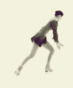 patinage artistique, patin a glace, patinoire, patineuse, noir et blanc