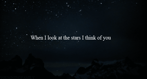 ciel, etoiles, nuit, when i look at the stars i think of you, night, sky, texte, text