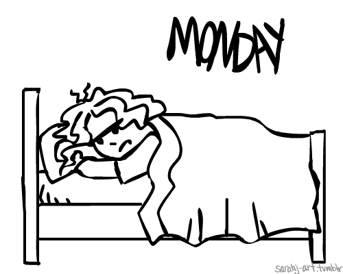 lundi, reveil, dodo, monday, wake up, fatigue, tired