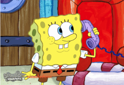spongebob, bob léponge, allo, monstre dans le téléphone