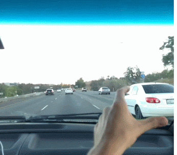 voitures, illusion optique, autoroute