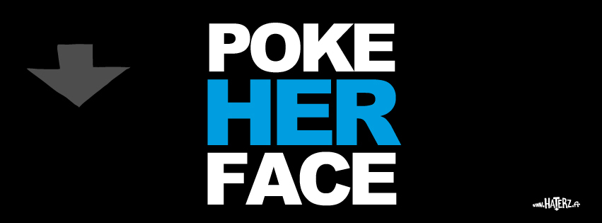 couverture, facebook, cover, poke, her, face, poker