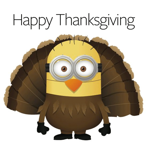 happy thanksgiving, action de grace, accion de gracias, minion, dinde, turkey