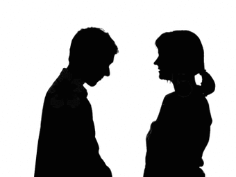 couple, embrasser, bisous, silhouettes