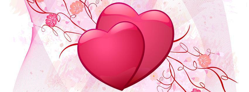 coeurs roses, amour, couverture facebook, facebook cover