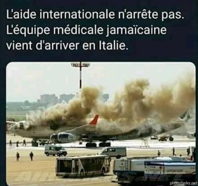 l'aide internationale n'arrête pas l'équipe médicale jamaïcaine vient d'arriver en italie