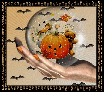 halloween, globe, pumpkin