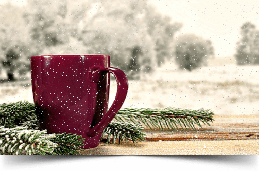 the, cafe, boisson chaude, hiver, neige, noel