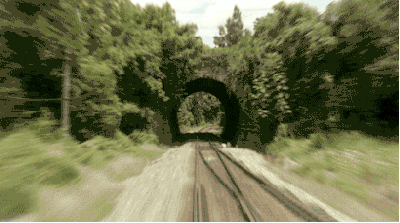 train, tunnel, paysage qui defile, speedart