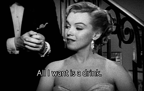marilyn monroe, all about eve, all i want is a drink, tout ce que je veux cest boire un verre, vintage, noir et blanc