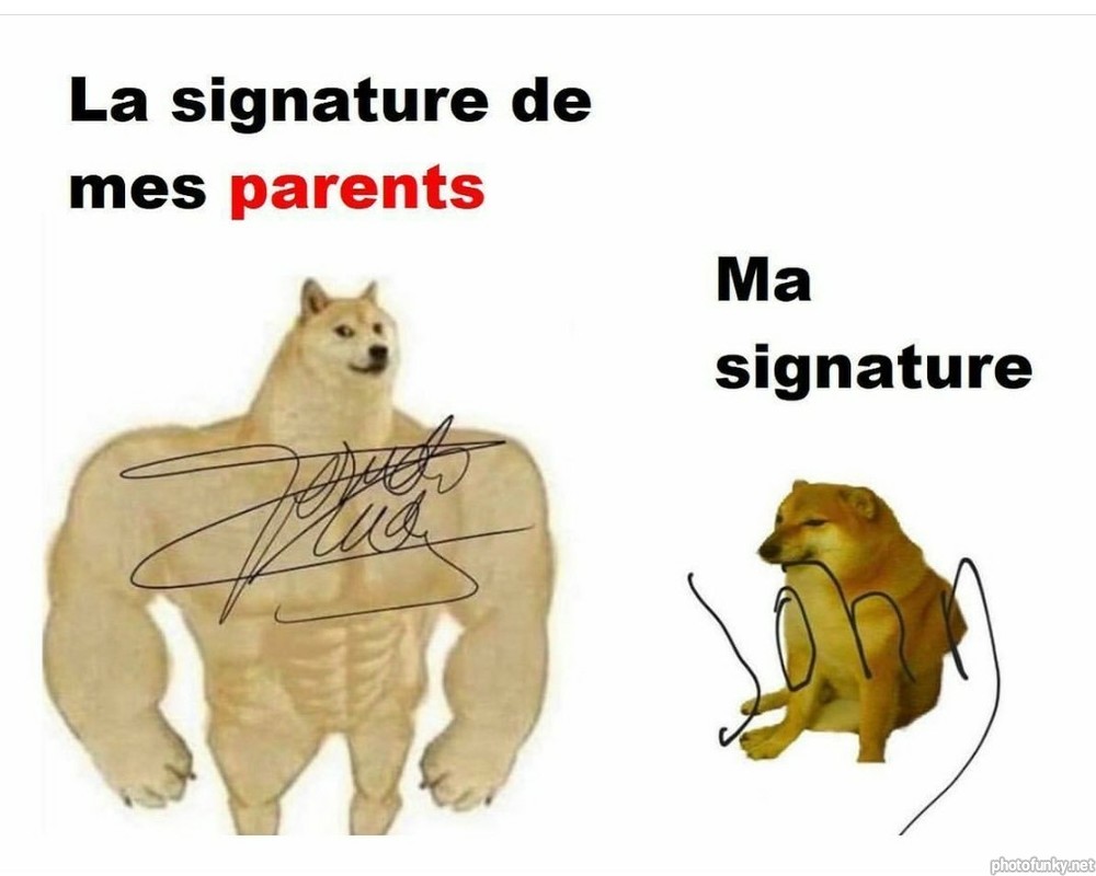 la signature de mes parents