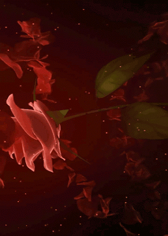 rose en 3d, petales rouges