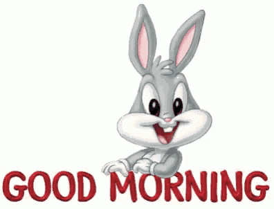 good morning, lapin, bugs bunny, looney tunes