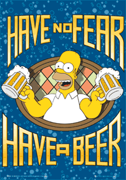 poster 3d homer simpson, bière, have no fear, have a beer