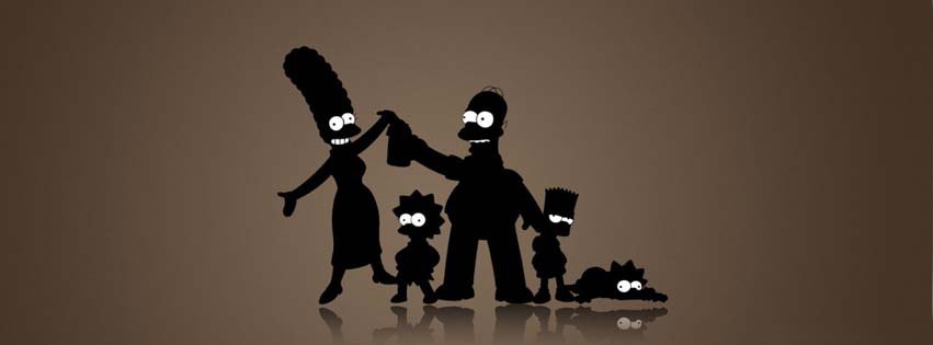 couverture, facebook, cover, homer, simpsons, simpson, noirs, black, ombres, shadows