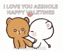 asshole, nounours, bisou, valentines day, love, saint valentin, amour