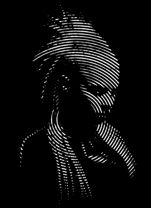 femme, illusion d optique, noir et blanc