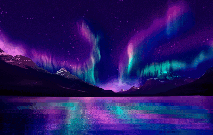 aurore boreale, lac, reflet dans l eau, montage, paysage fantastique