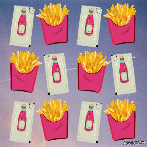 frites, ketchup, french fries