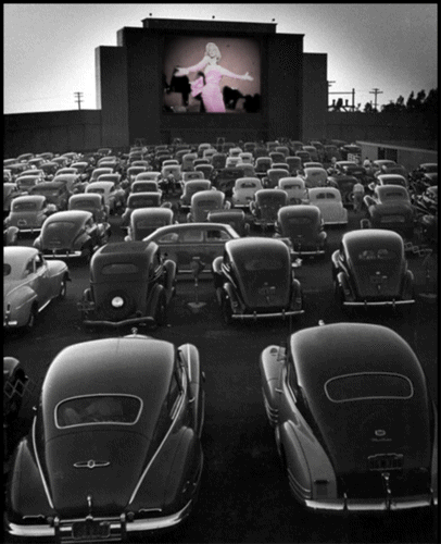 cinema de plein air, voitures