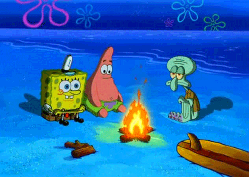 camping, spongebob, patrick, carlo, bob l'éponge