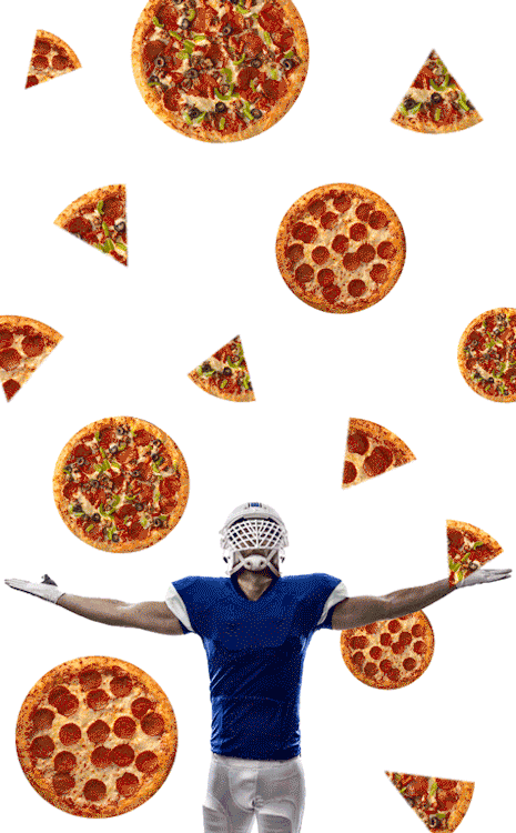 pizza, football americain