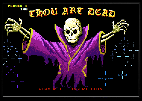 jeu video, thou art dead, squelette, vintage, 80s