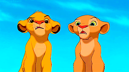 Simba and Nala Confused look